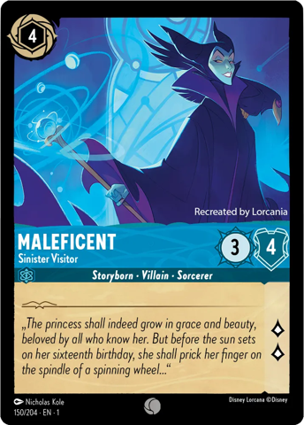 Maleficent card from Disney's Lorcana: The First Chapter.