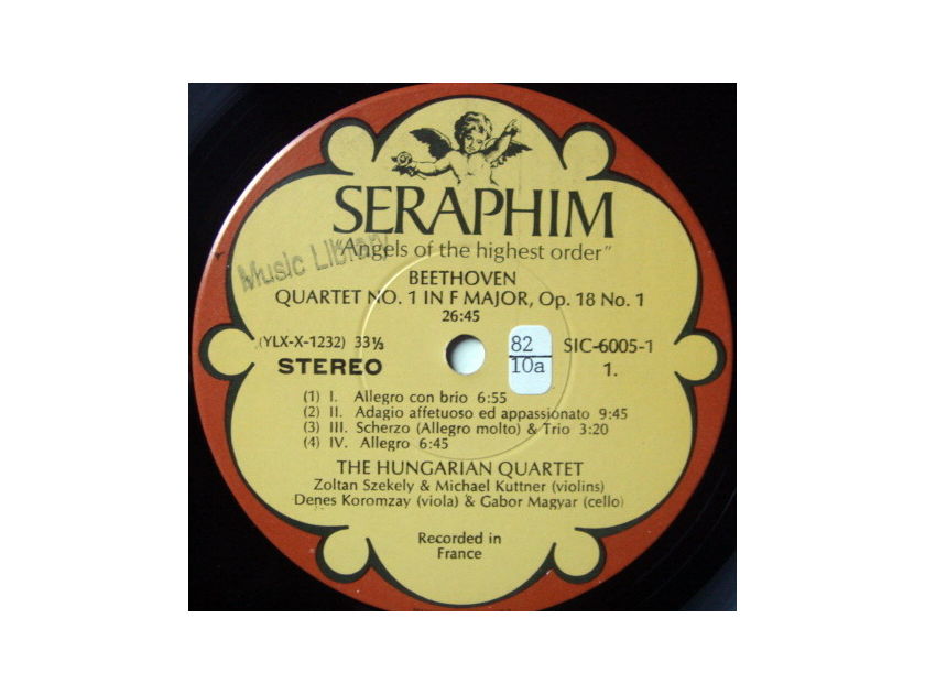 EMI Angel Seraphim / HUNGARIAN QT, - Beethoven The Early Quartets, NM, 3LP Box Set!