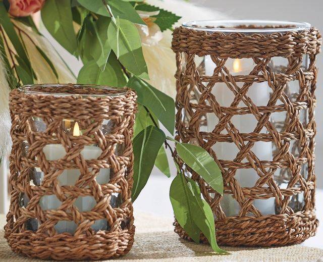 Vases with Wicker Caning