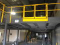 Free Standing Steel Mezzanine Grey and Yellow with Forklift Gate