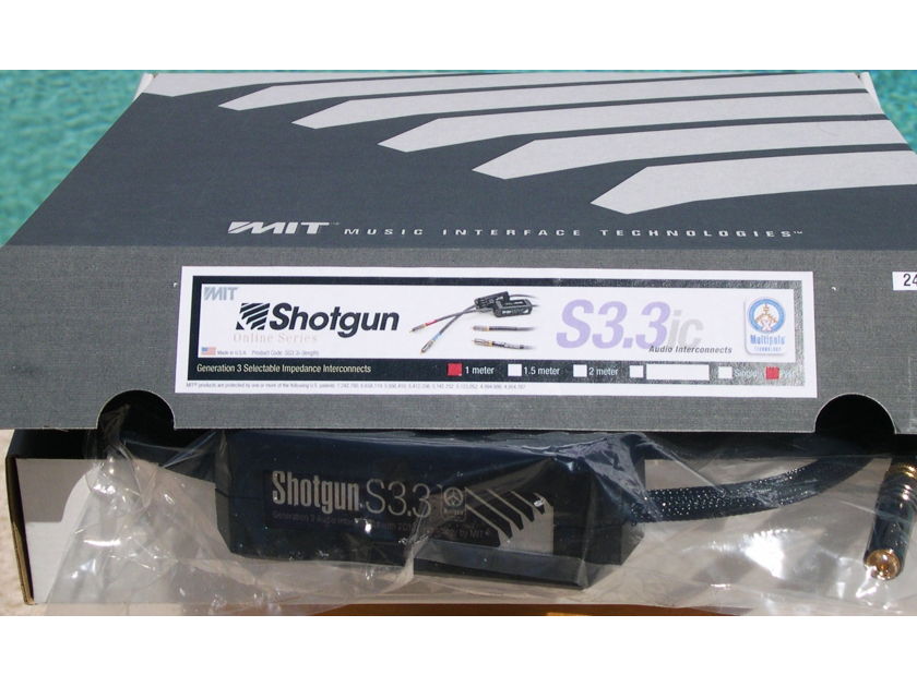 MIT Shotgun S3.3 rca 1M pair; 2C3D. New-in-Box.  60% Off.  Lifetime Wrnty