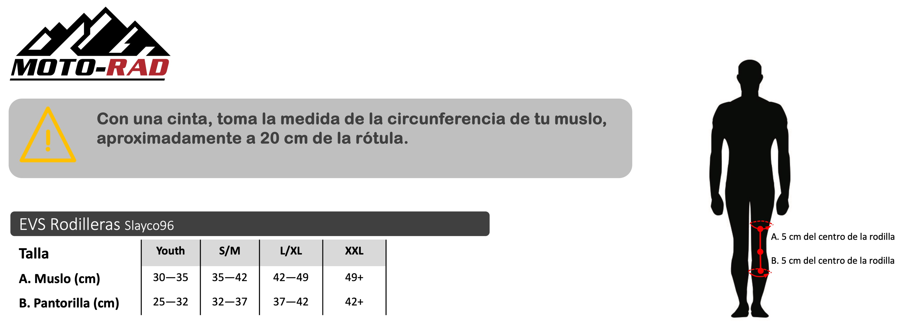 Guia de Tallas Protector de Rodillas EVS