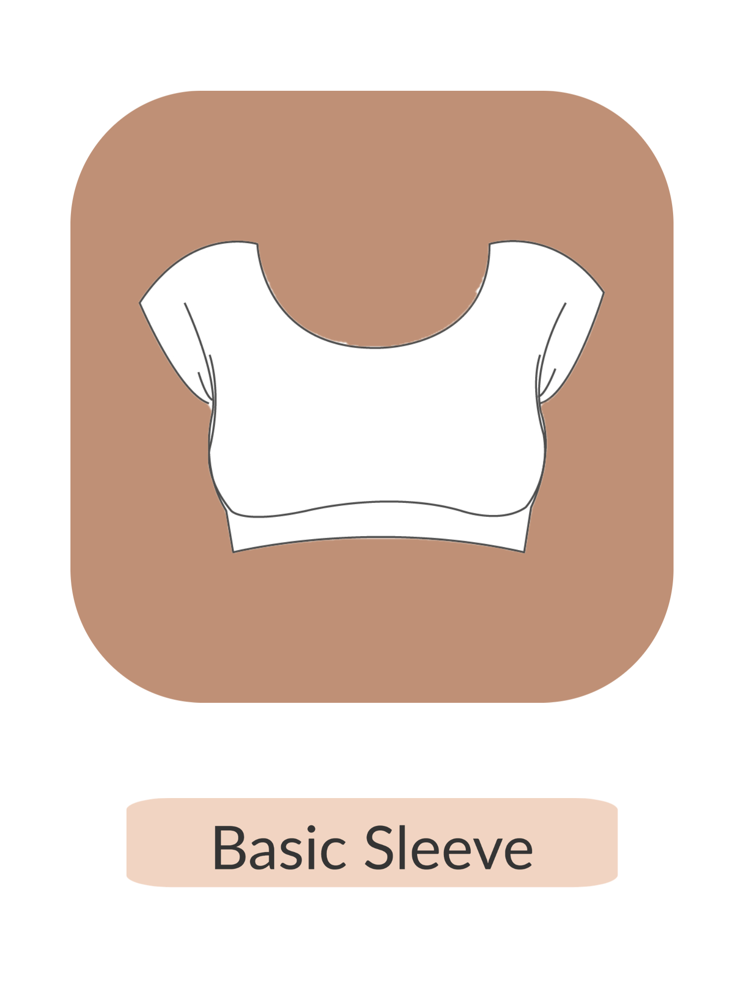 White sleeveless bra top with text 'Basic Sleeve' on it.