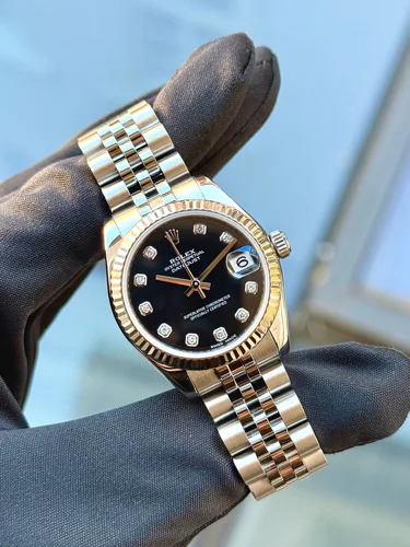 Rolex Datejust Black Diamond Dial Jubilee