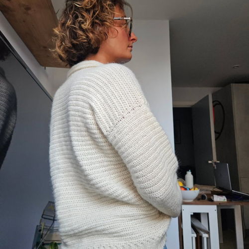 Collared V neck sweater - crochet pattern