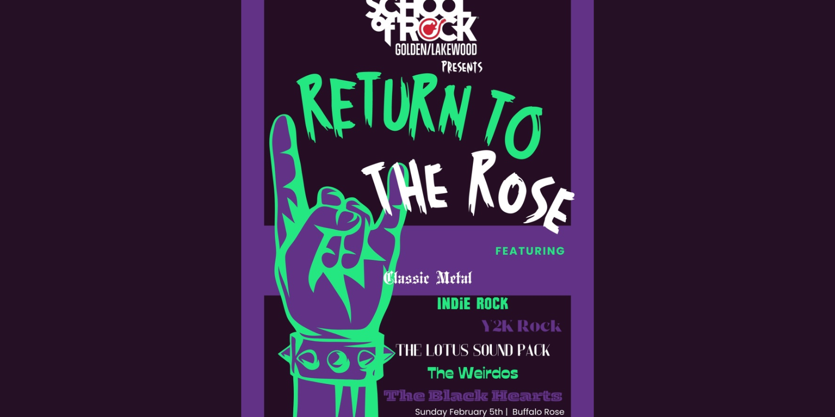 Live @ The Rose - School of Rock - Golden/Lakewood promotional image