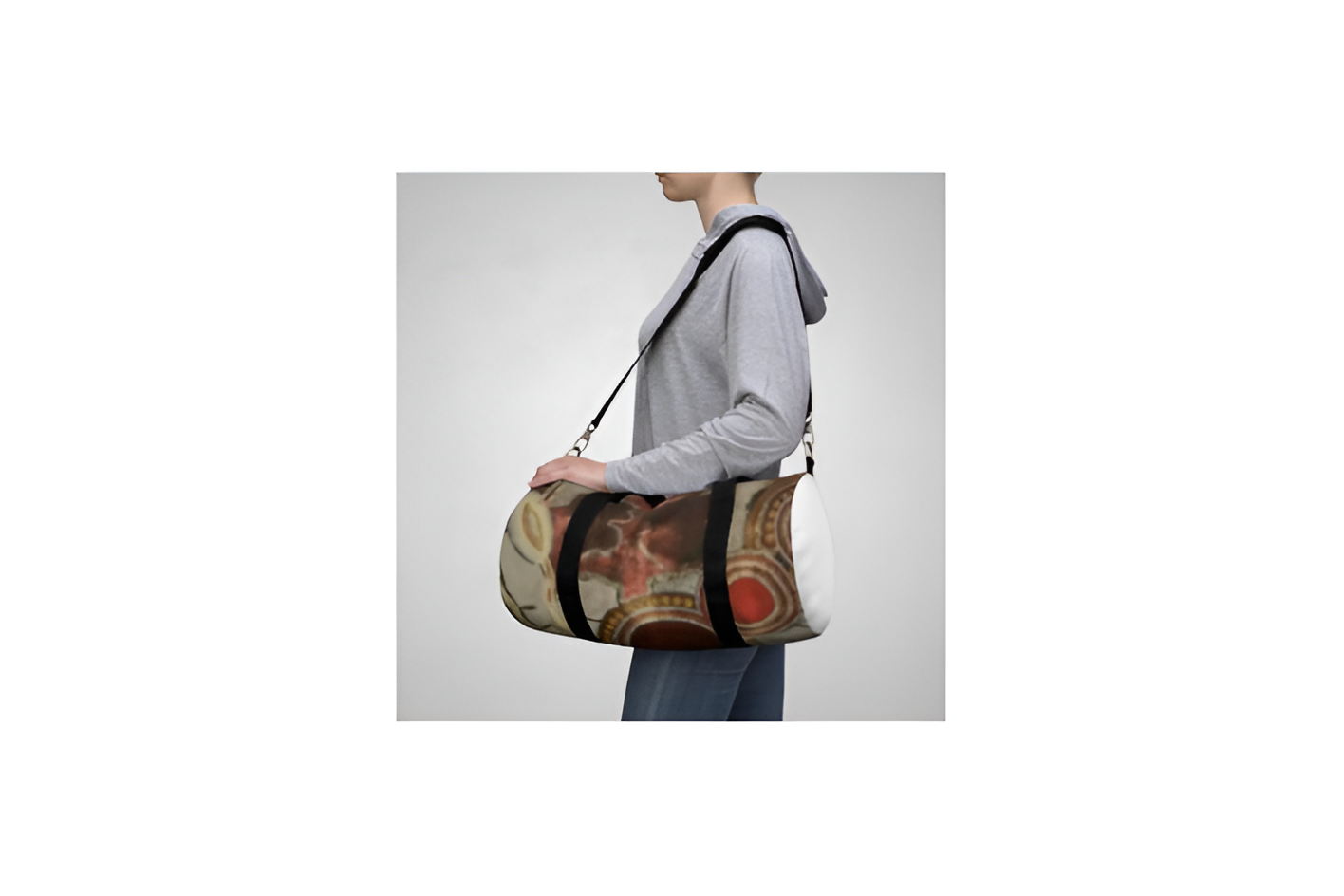 Artistic Duffel Bag, Geometric Print, 100% Polyester Oxford Canvas Earth colours and comfort - Image 2