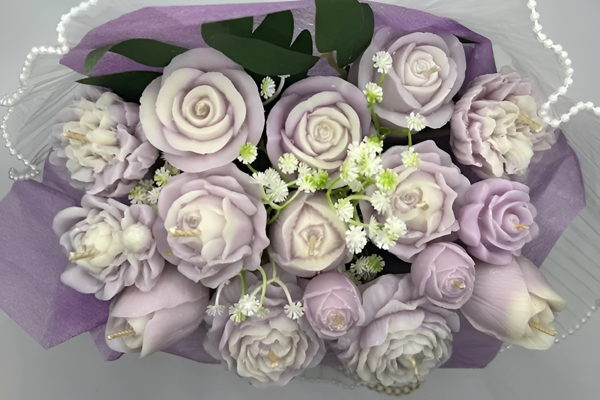 Passionfruit & Vanilla Candle/Melt Handbag Flower Bouquet - Image 2
