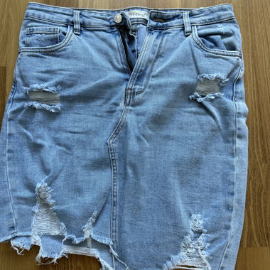 Denim jeans skirt ripped
