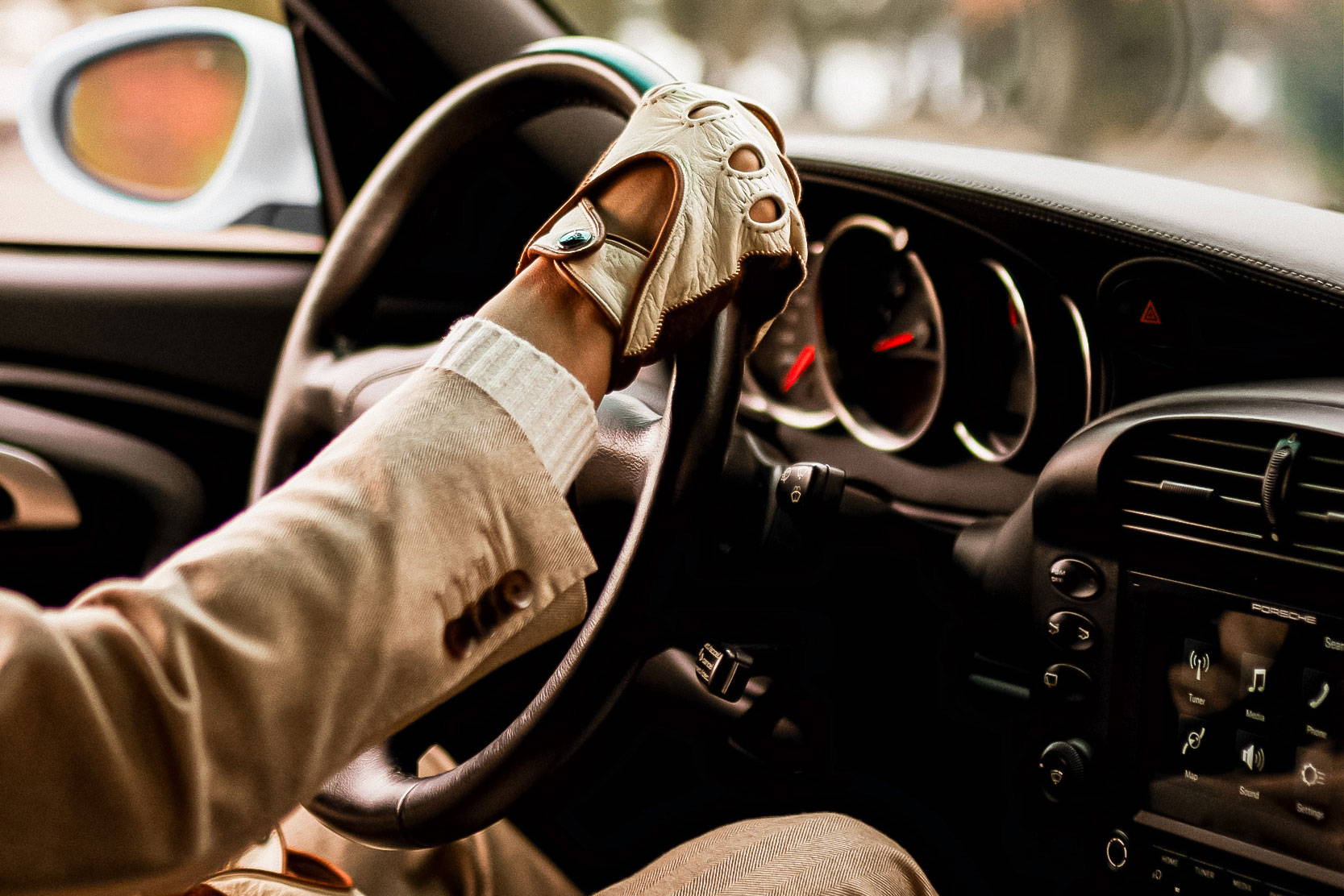 Porsche Blue Driving Gloves