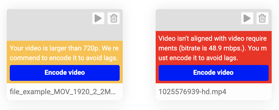 Encode video alert