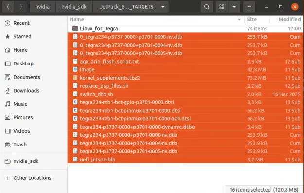 BSP files moved in target HW image folder