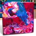 Embellished Magenta Flow - Mixed Media Abstract Art by Olga Soby