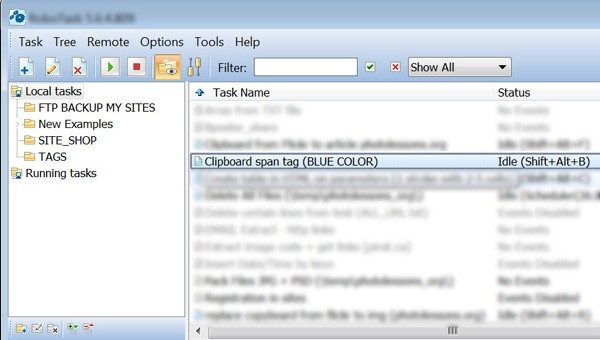 Скрипт для RoboTask - вставка тега HTML в буфер обмена