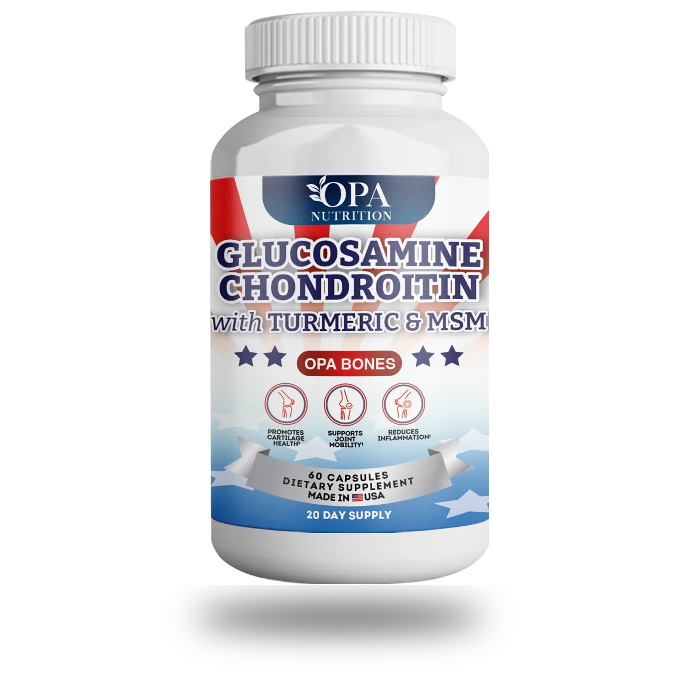 GLUCOSAMINE CHONDROITIN MSM AND TURMERIC PREMIUM JOINT SUPPORT 1500MG - 60 CT