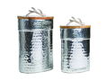 Brant Lidded Containers - Hammered Metal