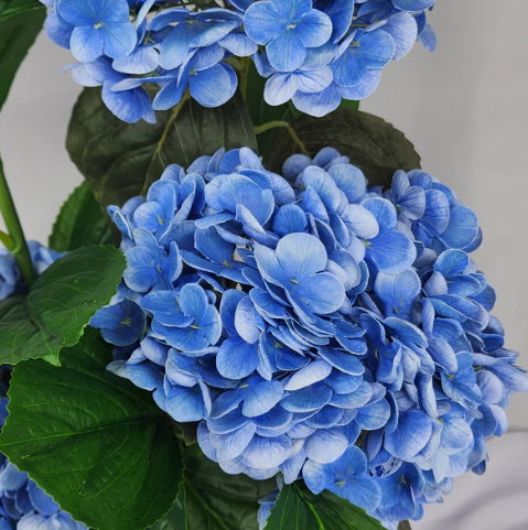 Dark Blue Hydrangeas in Ceramic Vase - Realistic Artificial Flowers - Image 7
