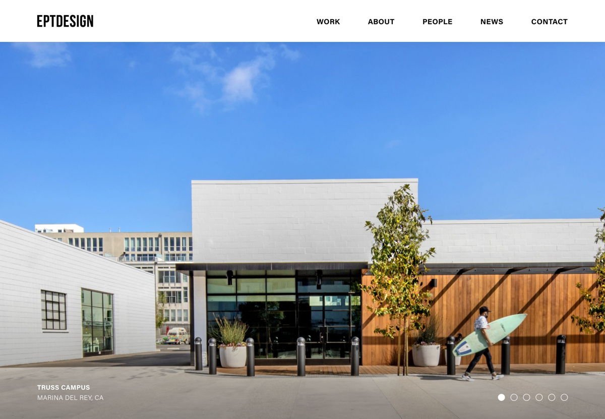 Screenshot of EPT Design, from the architecture portfolios collection.