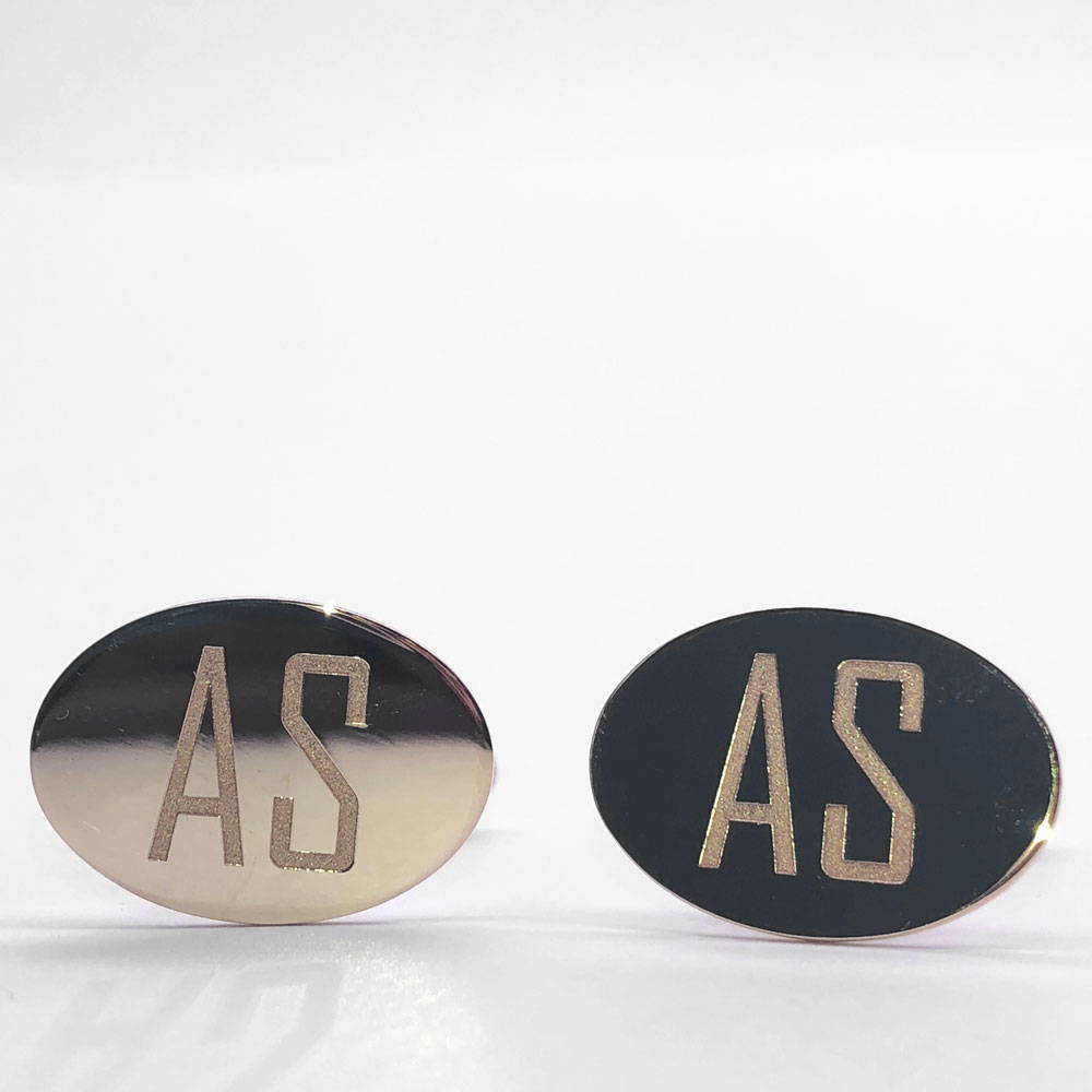 Men's cufflinks with engraved initials