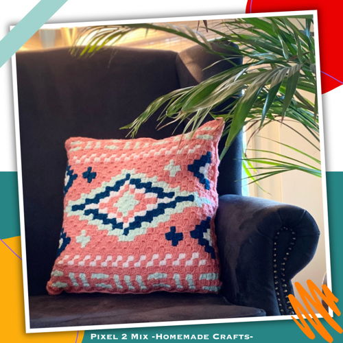 Atzi - The Aztec Pillow Cover - Corner to Corner C2C Crochet