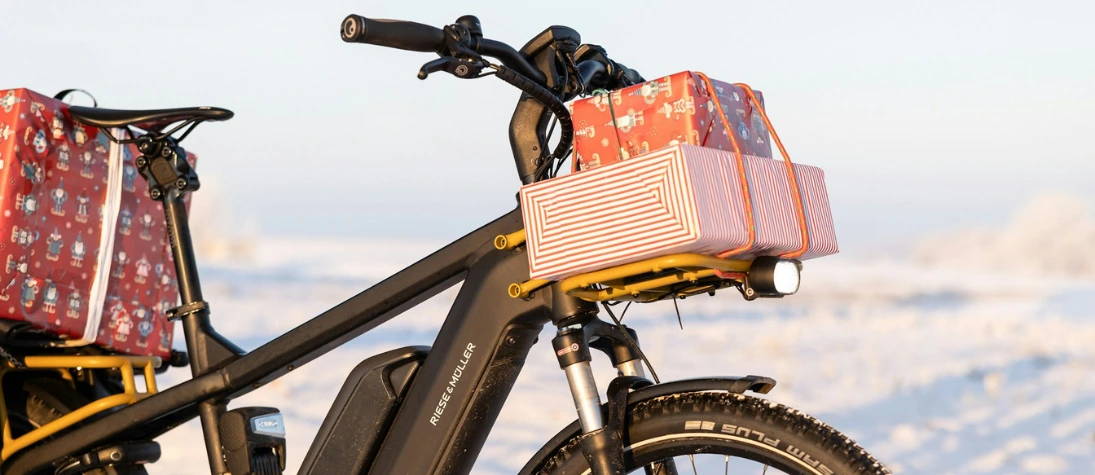 Electric bike loaded with gifts