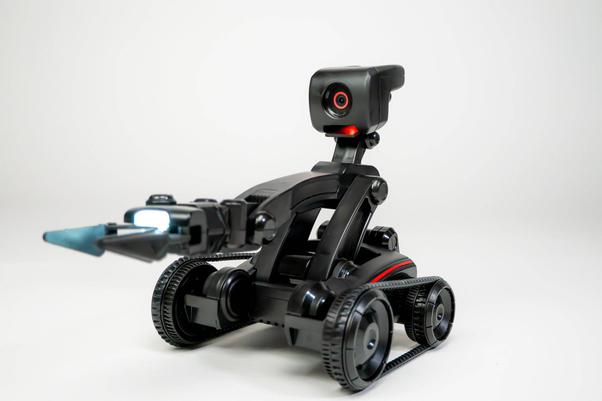 Nabot AI posing with arm open and LED on