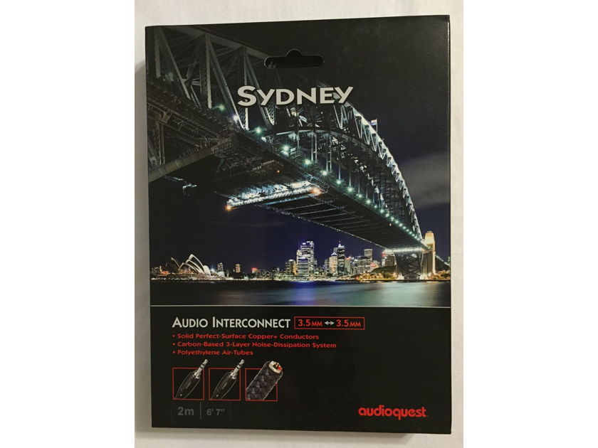 Audioquest Sydney  3.5mm to 3.5mm Interconnect. 2m. NEW in Box! Over 35% OFF!