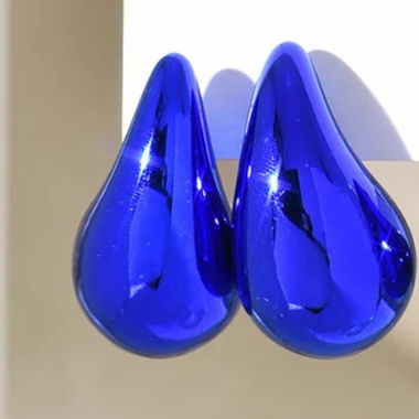 Shiny Blue Bottega style earrings 