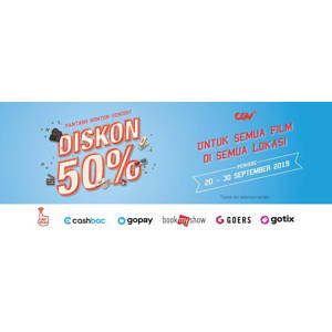 CGV: Promo DISKON 50% TIKET Nonton Semua Film! sampai 09/30/2019