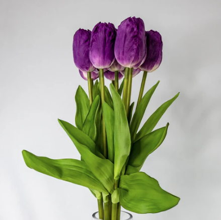 Purple Real Touch Tulip - Realistic Artificial Flowers
