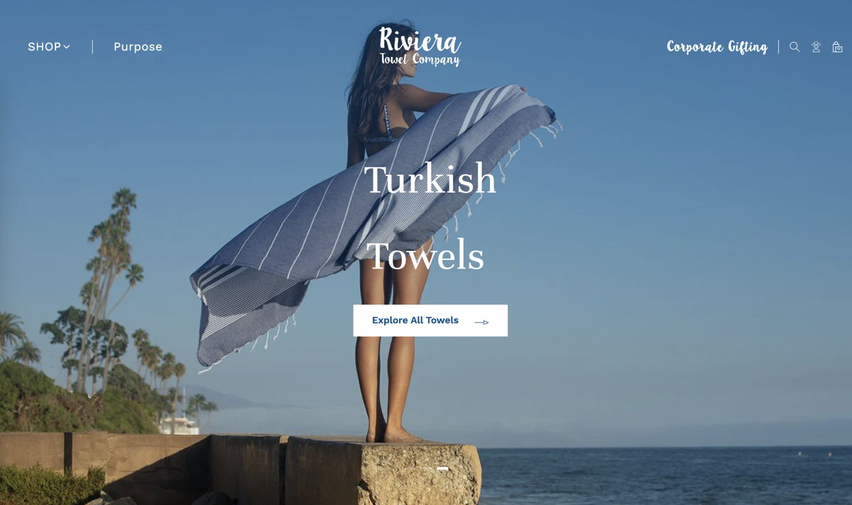 Screenshot of Turkish Towels, from the ecommerce websites collection.