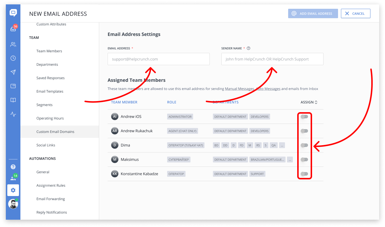 Custom email domains