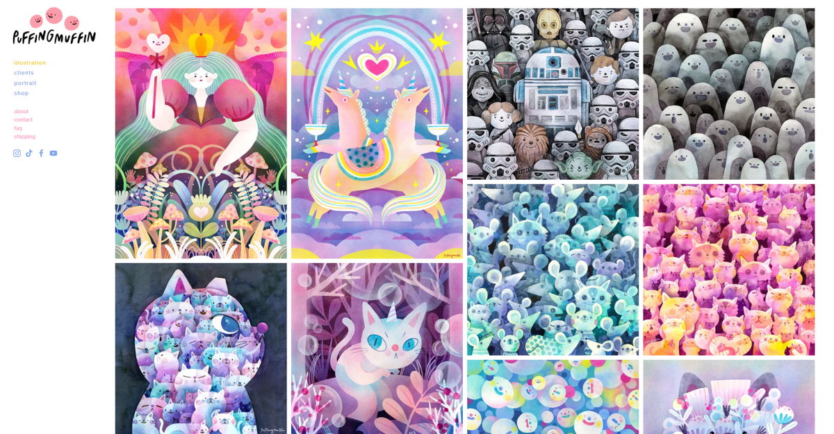 Screenshot of Candice Phang | Puffingmuffin, from the character design portfolios collection.