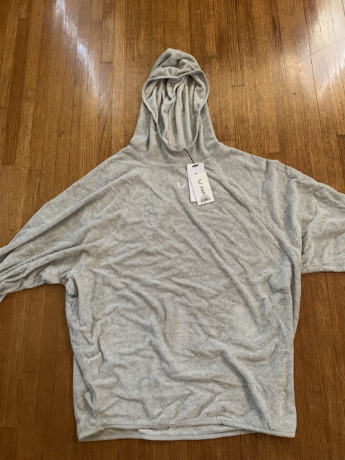 1054. Towel Terry Reversible Hoodie - Heather Grey