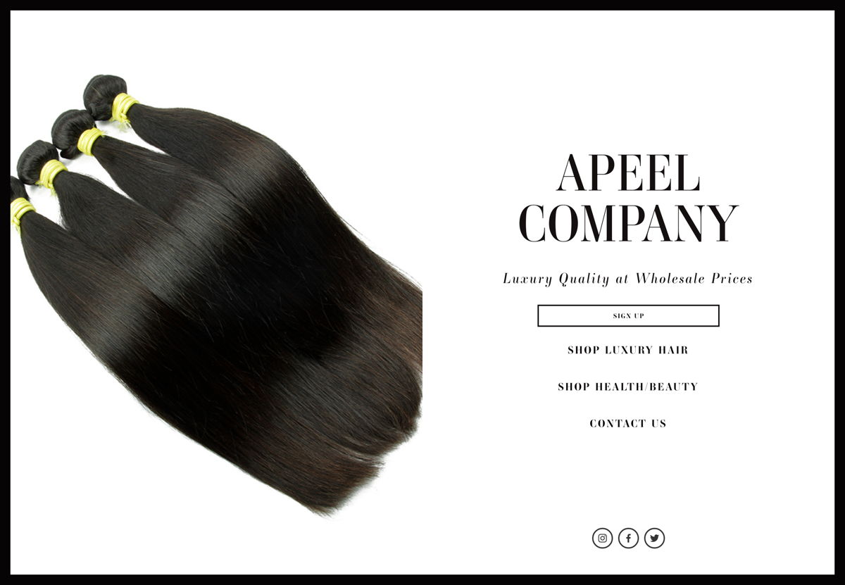Screenshot of Apeel Company, from the beauty websites collection.