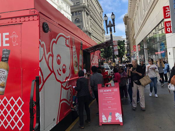 Food truck customers on Powell Street