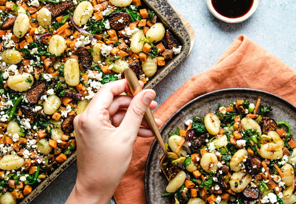 Photo of Roasted Gnocchi and Veggies with Goat Cheese 