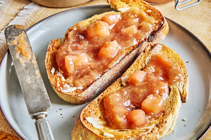 Confiture de rhubarbe et de pommes