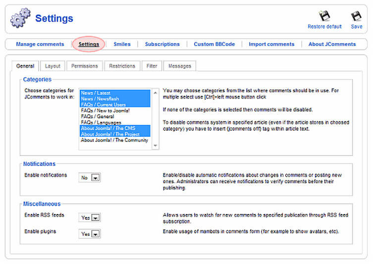 JComments - самая известная система комментирования в Joomla
