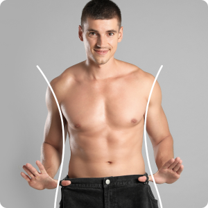 Man holding a measuring tape