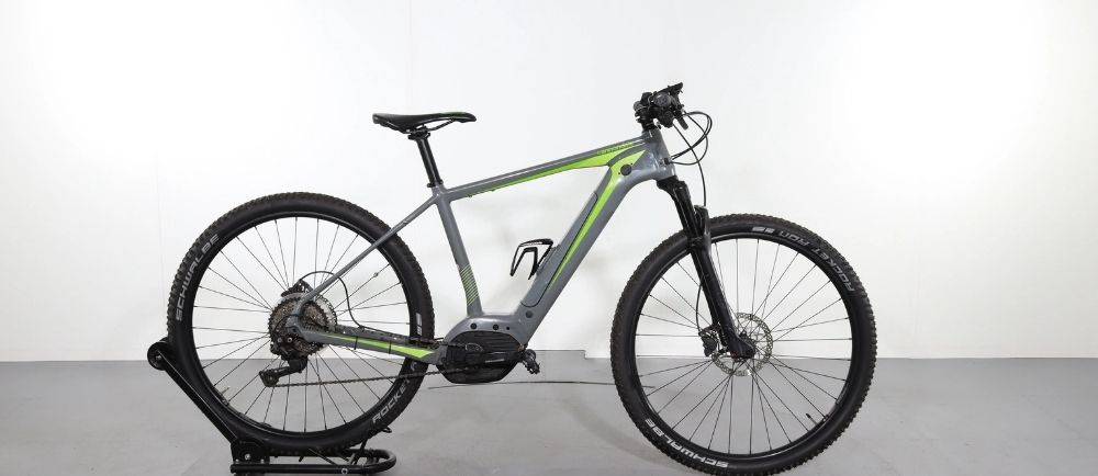 A Cannondale e-MTB on a stand