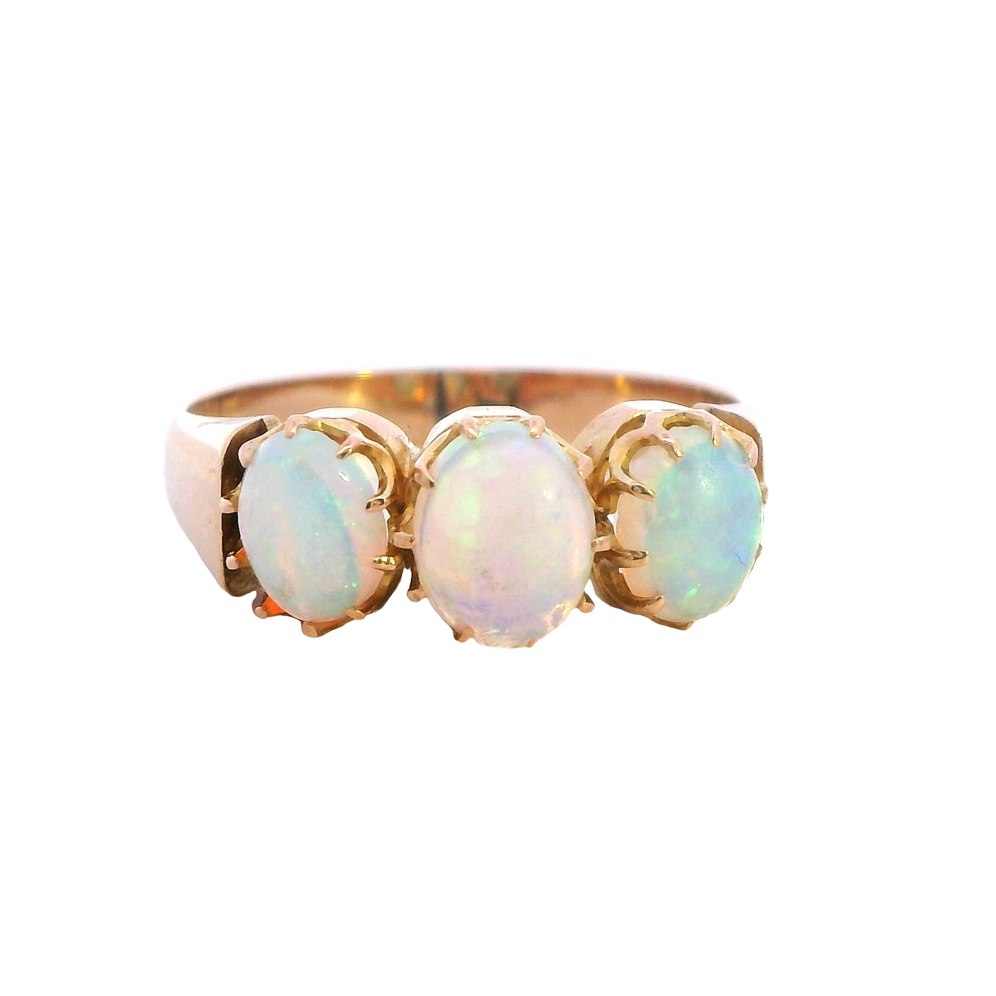 Triple Light Opal Elegance Ring - Image 4