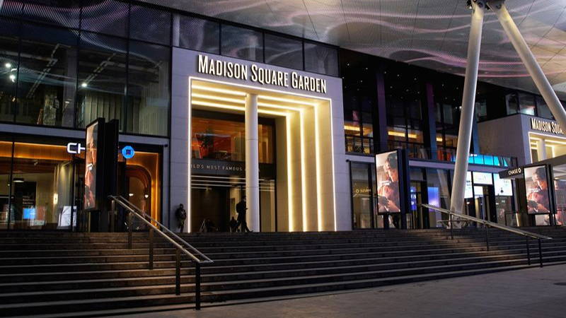 NEW YORK, NEW YORK - JANUARY 27: An exterior view of Madison Square Garden prior to the game between the New York Knicks and Memphis Grizzlies at Madison Square Garden on January 27, 2025 in New York City.