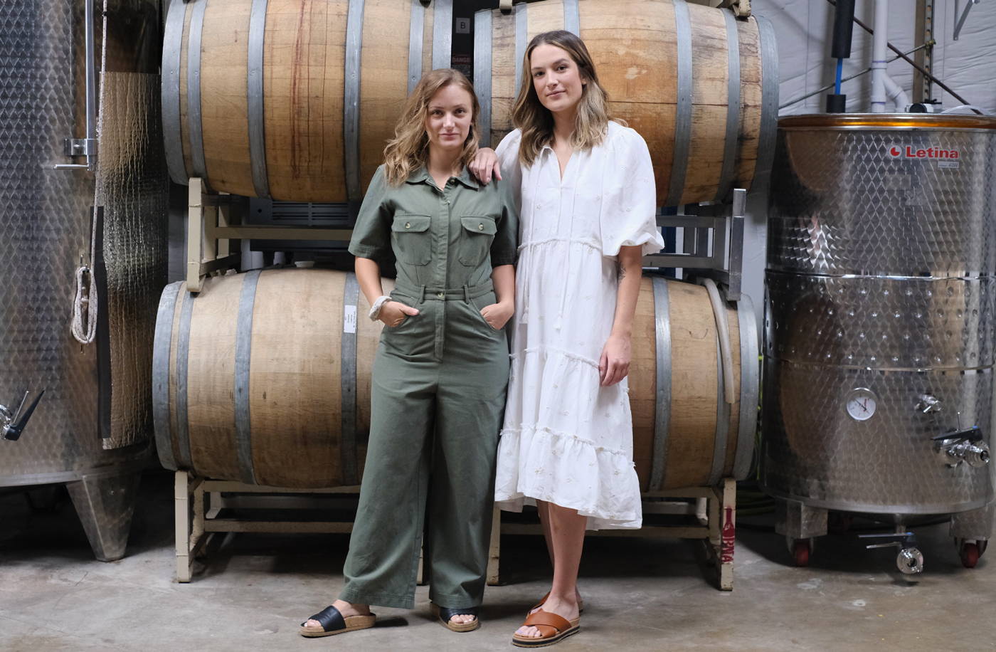 Women winemakers Adrienne and Ashlyn of The Austin Winery