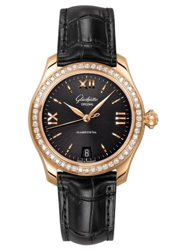 Lady Serenade Rose Gold / Diamond / Black / Alligator - Pin