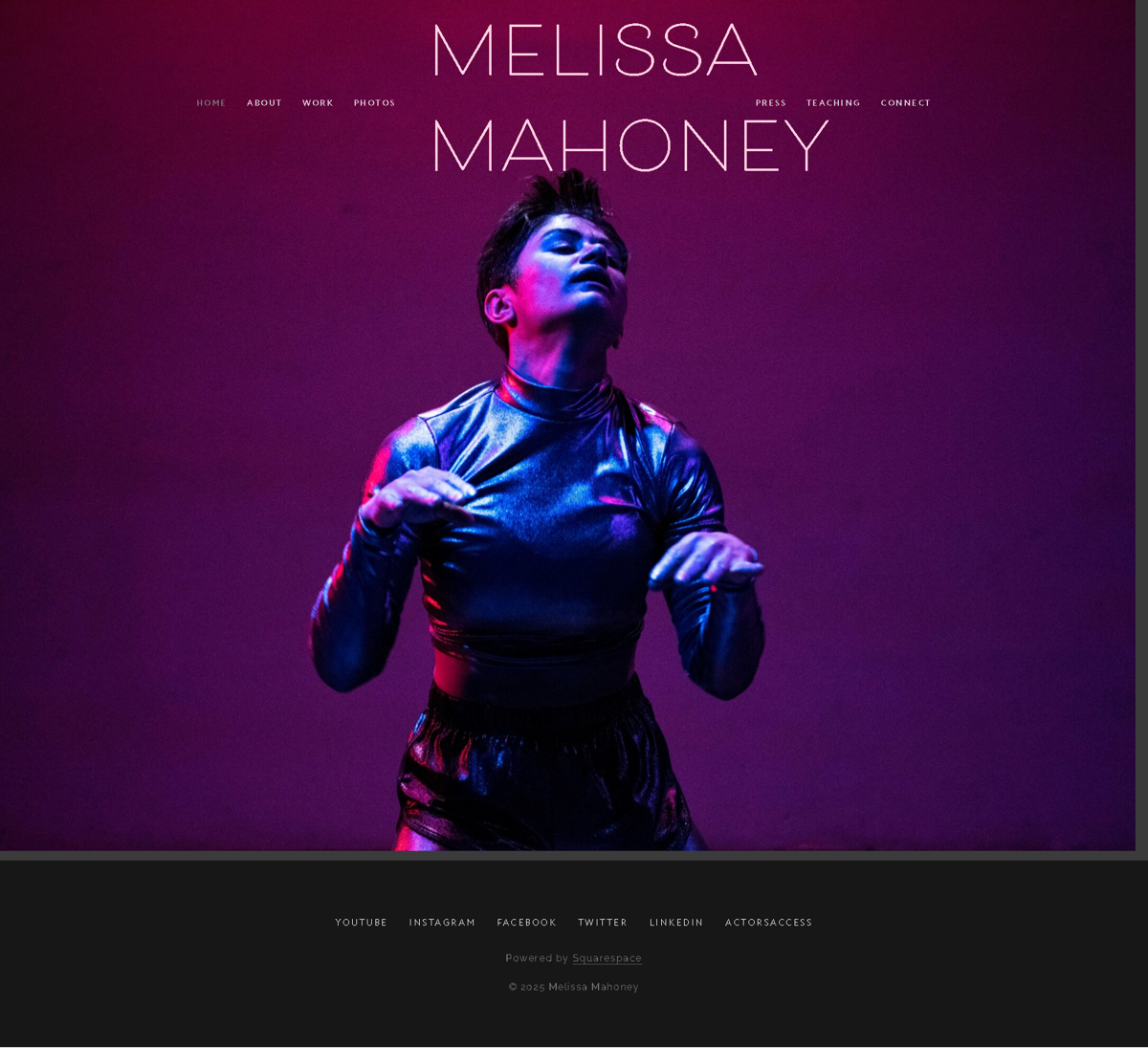 Screenshot of Melissa Mahoney , from the model websites collection.