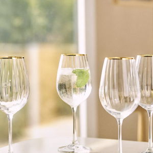 Waterfall Wine Glasses, Set of 4, Clear