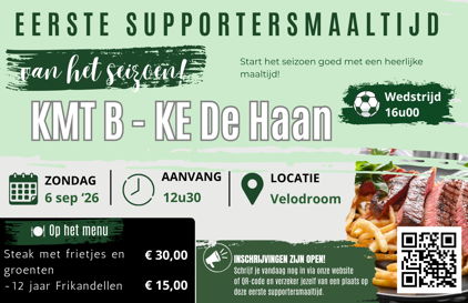Eerste supportersmaaltijd van het seizoen tijdens KM Torhout B – E. De Haan