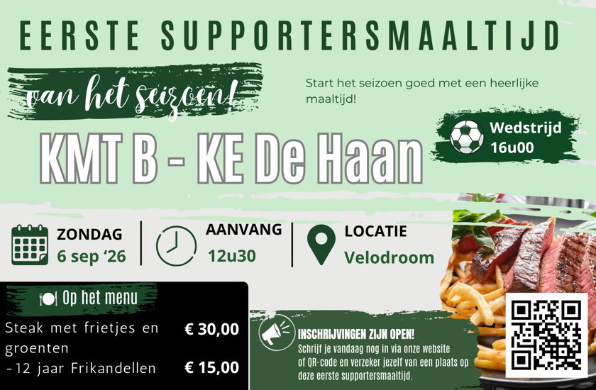 Eerste supportersmaaltijd van het seizoen tijdens KM Torhout B – E. De Haan