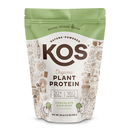 KOS Organic Plant Protein, Chocolate Chip Mint, 14 Servings